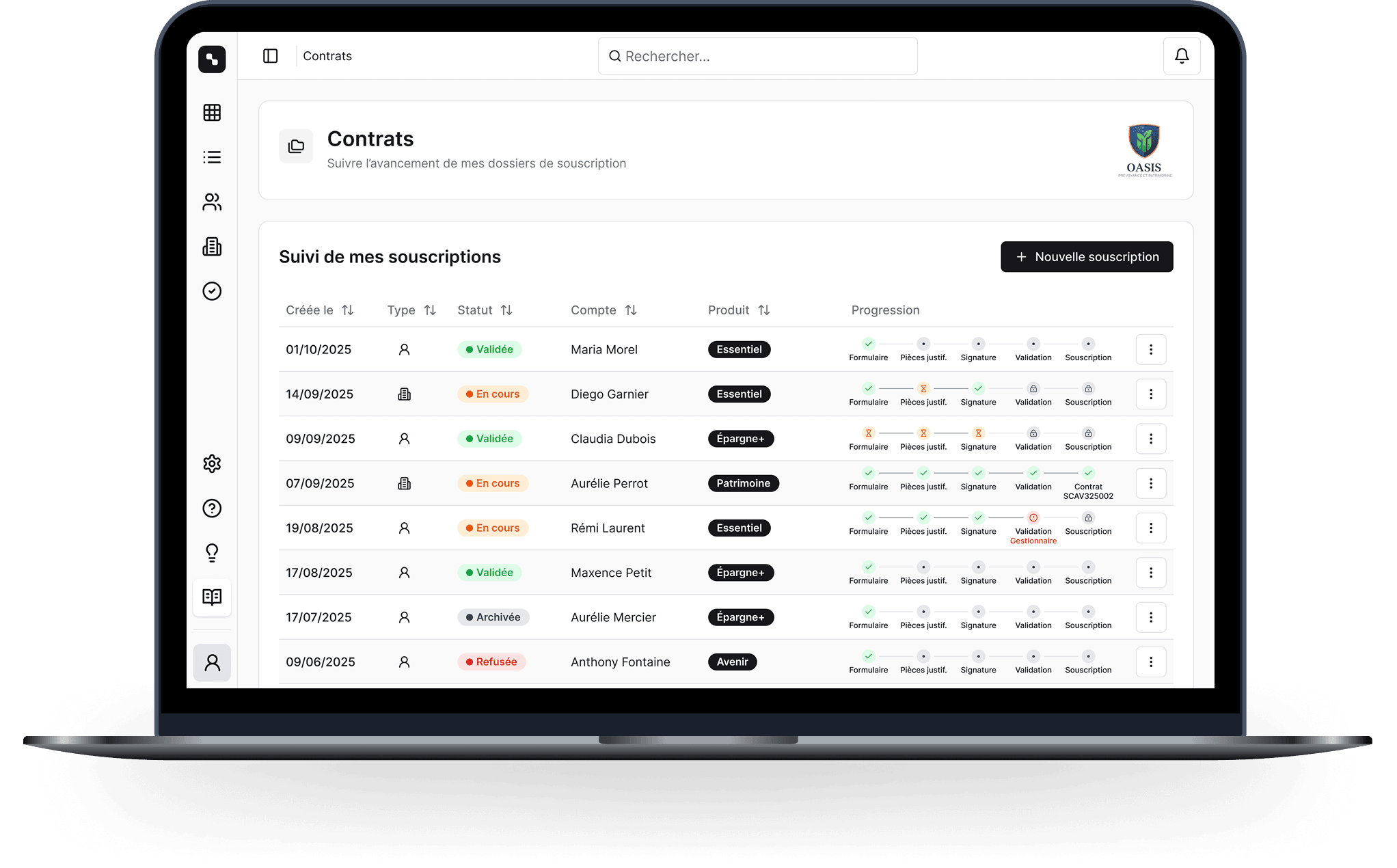 Capture d'écran de l'application Polysème avec le theme noir