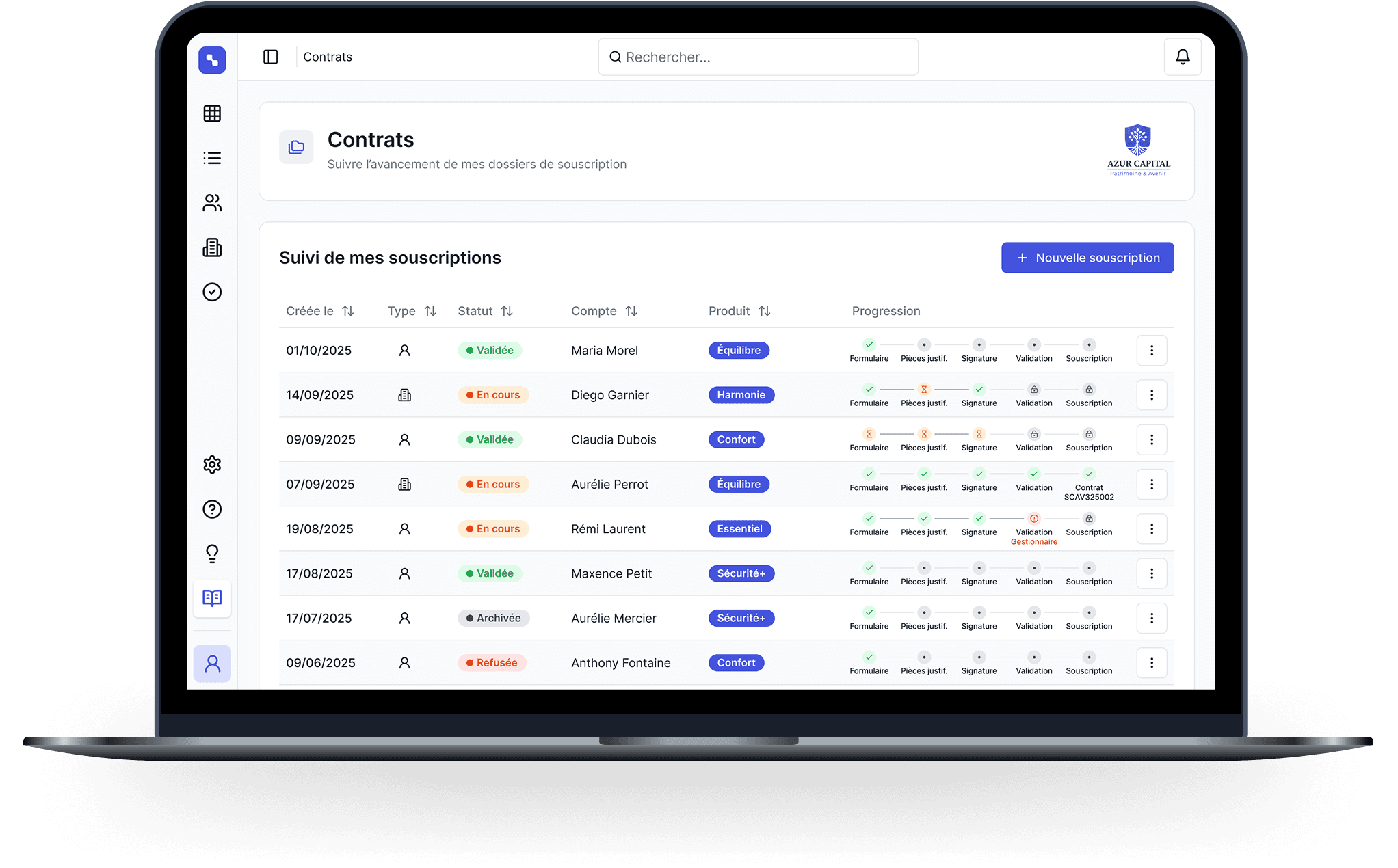 Capture d'écran de l'application Polysème avec le theme bleu